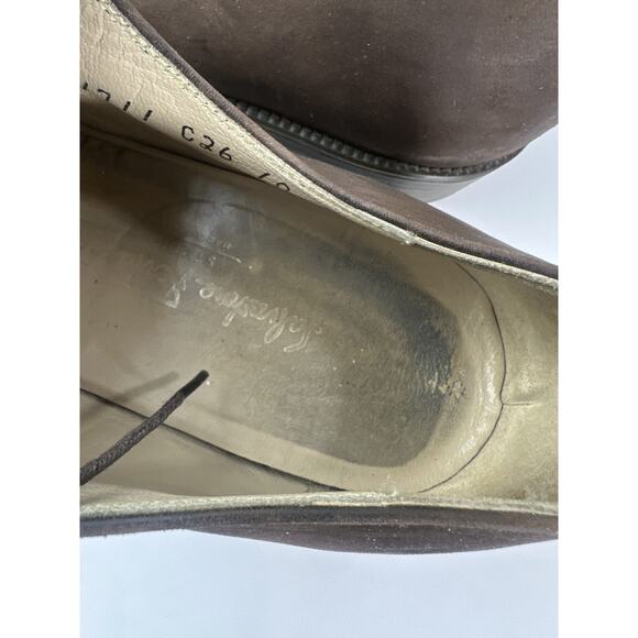 *Flawed Salvatore Ferragamo Men’s Brown Suede Leather Oxford Dress Shoes Size 10 main image 11